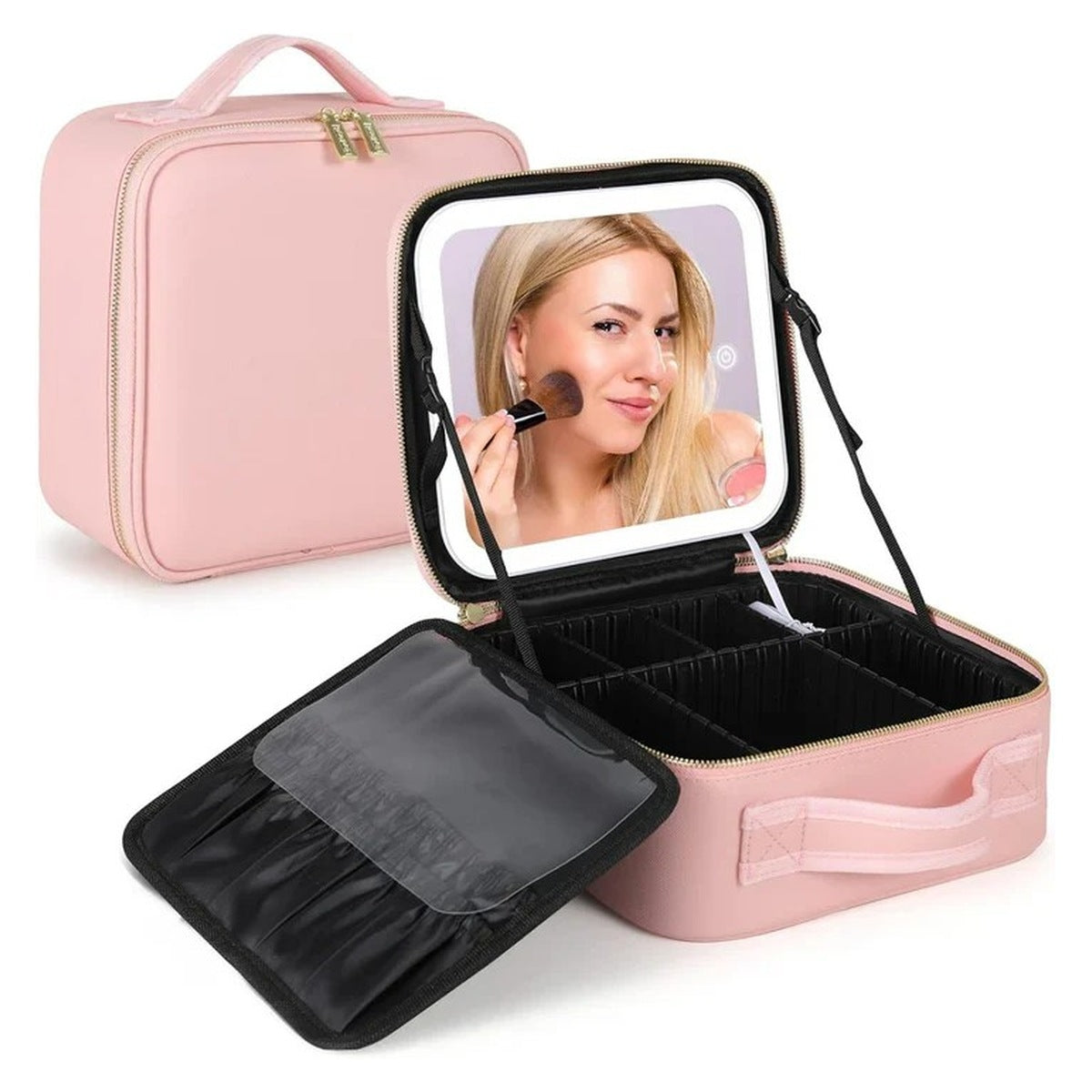 Salune LED mirror travel makeup bag