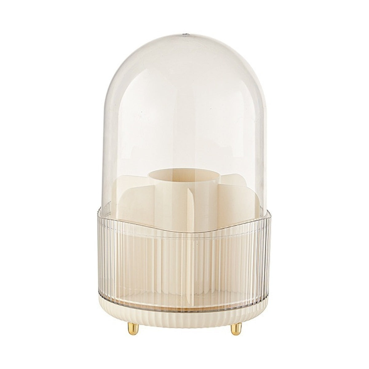 Salune covered makeup brush holder with clear dome